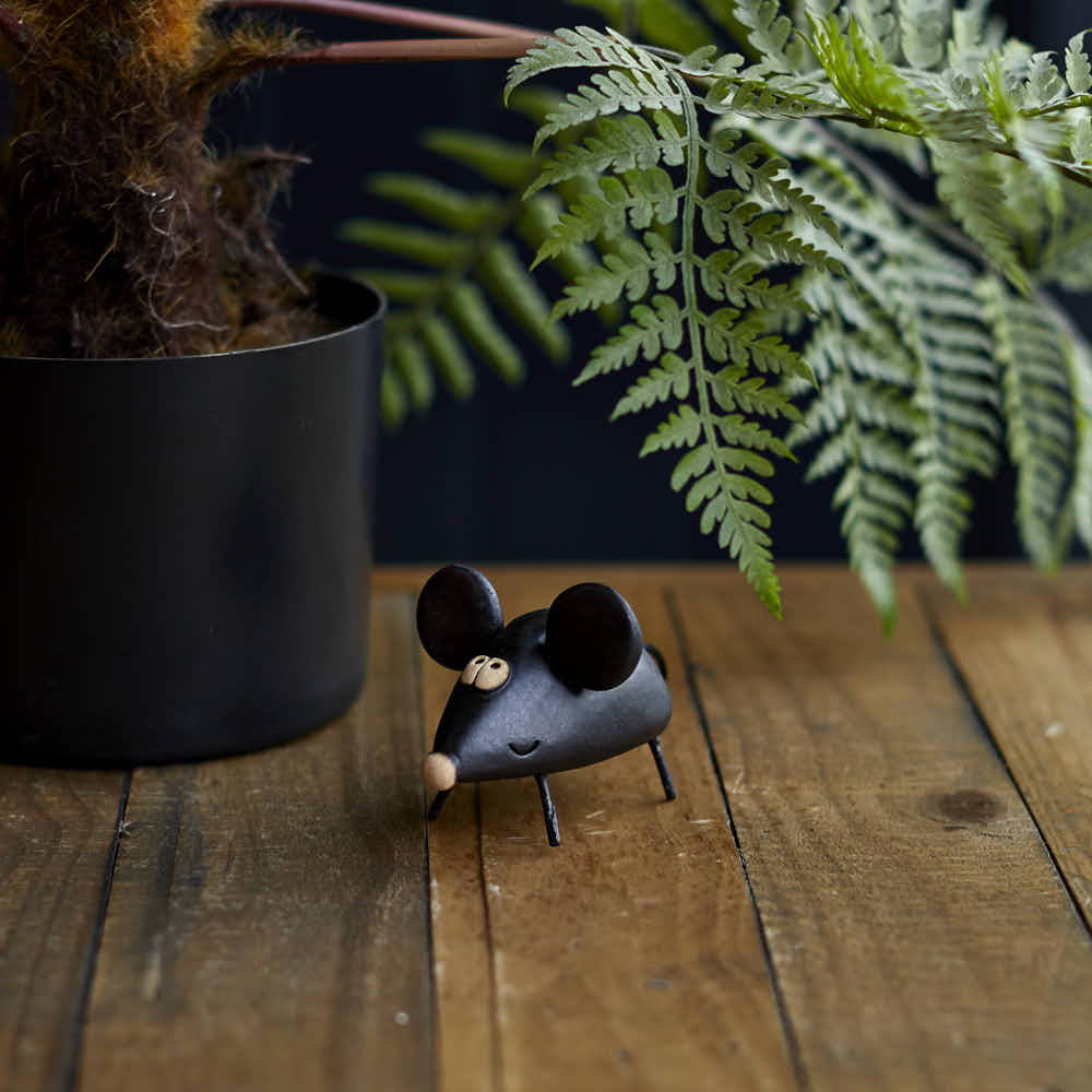 Ceramic Black Mouse - Angela Reed - 