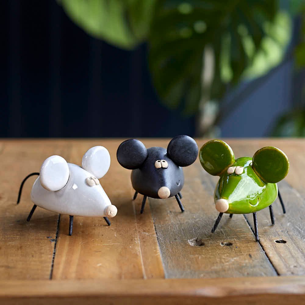 Ceramic White Mouse - Angela Reed - 