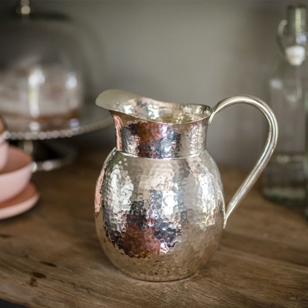 Champagne Hammered Jug, Medium
