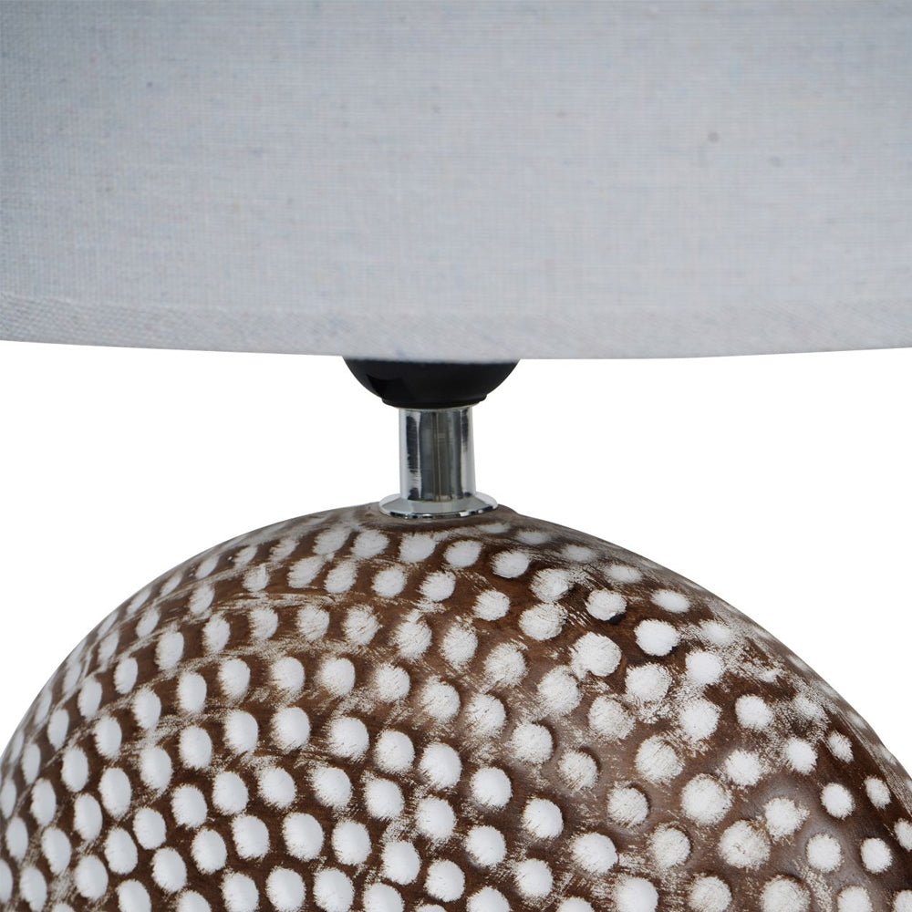 Chariot Ceramic Lamp Base with Ivory Oval Drum Shade, Medium