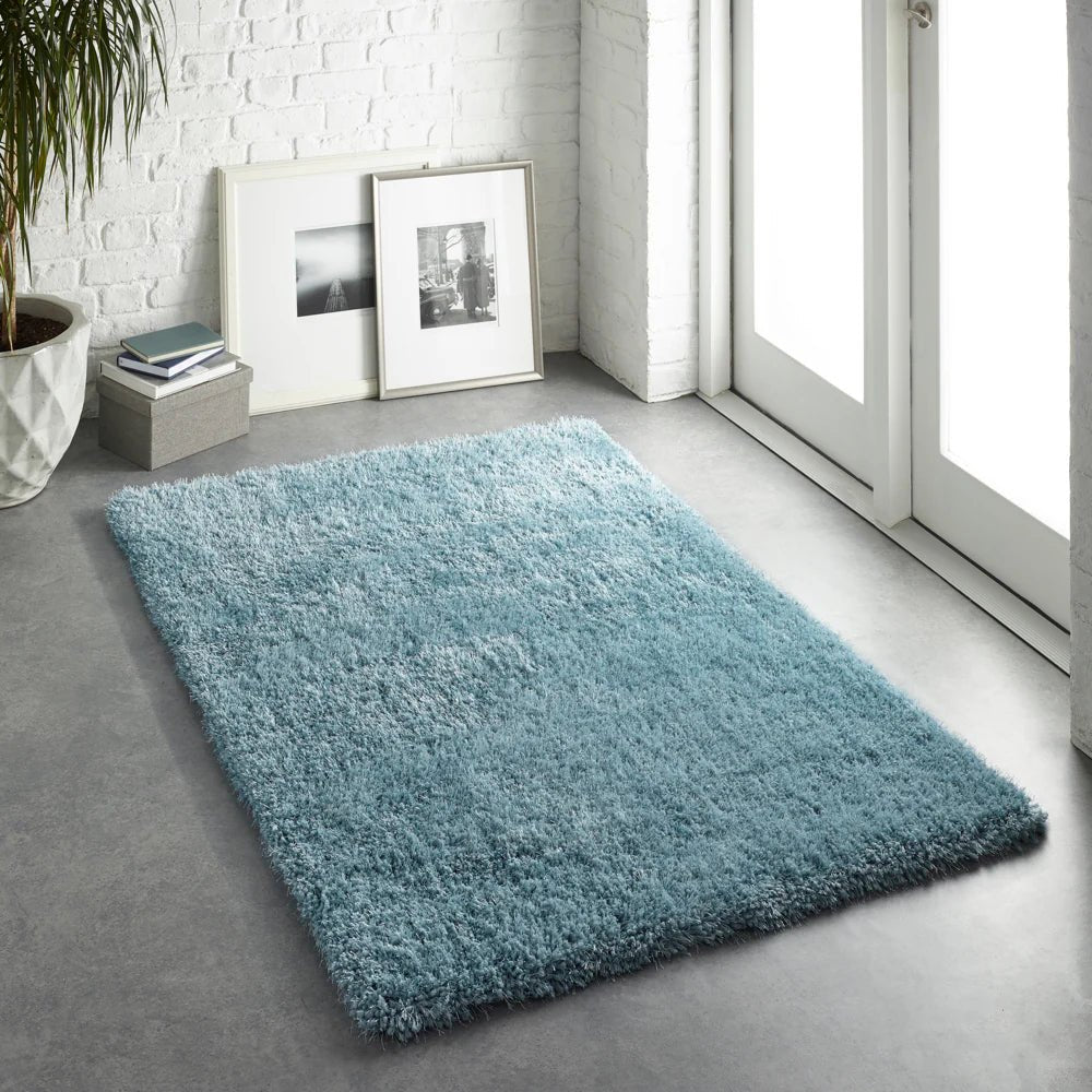Chicago Shaggy Rug, Duck Egg 110 x 160cm,133cm Circle,140 x 200cm,160 x 230cm,200 x 290cm,67 x 200cm,90 x 150cm