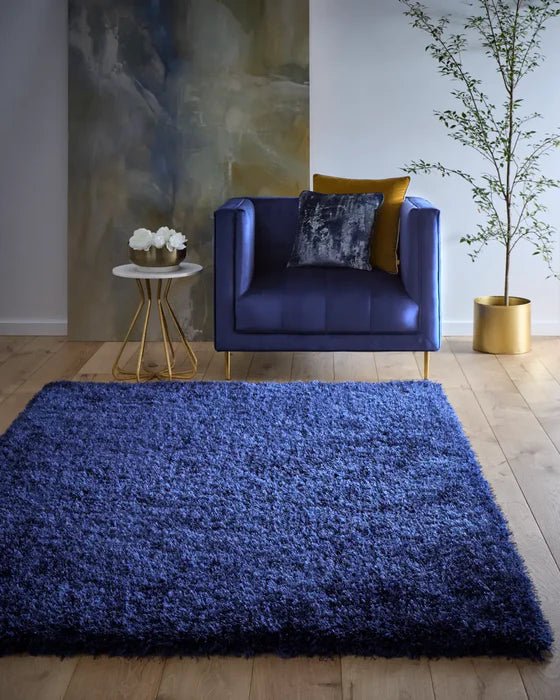 Chicago Shaggy Rug, Indigo 110 x 160cm,133cm Circle,140 x 200cm,160 x 230cm,200 x 290cm,67 x 200cm,90 x 150cm