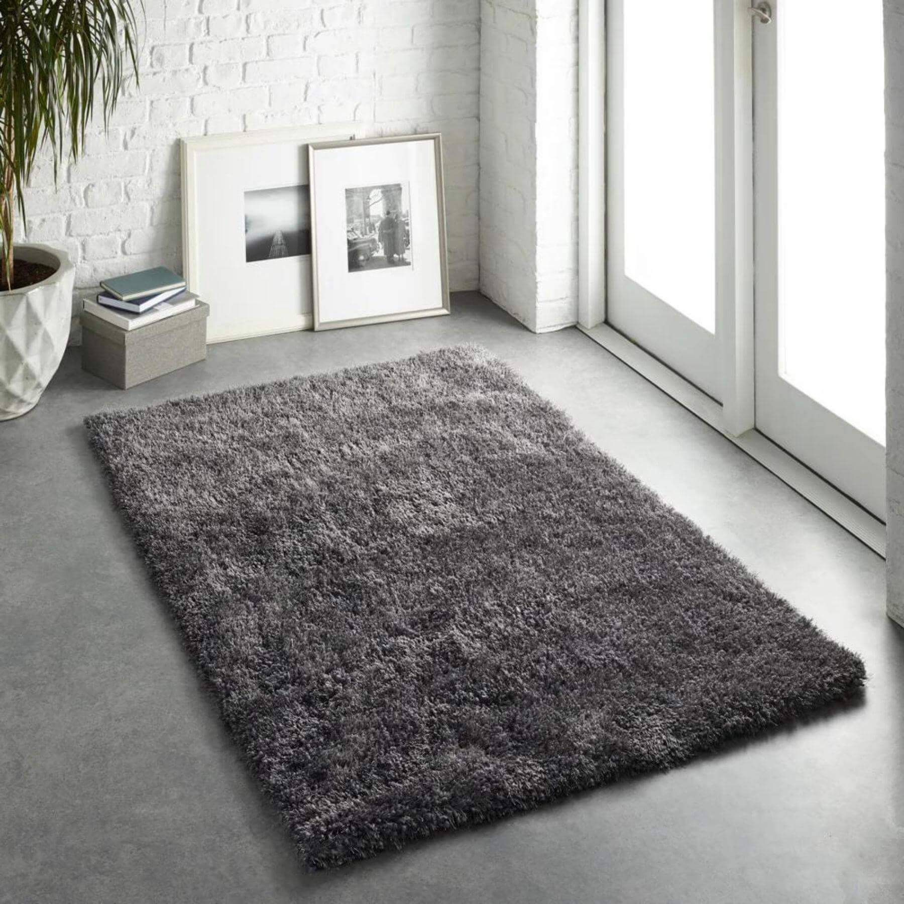 Chicago Shaggy Rug, New Grey 110 x 160cm,133cm Circle,140 x 200cm,160 x 230cm,200 x 290cm,67 x 200cm,90 x 150cm