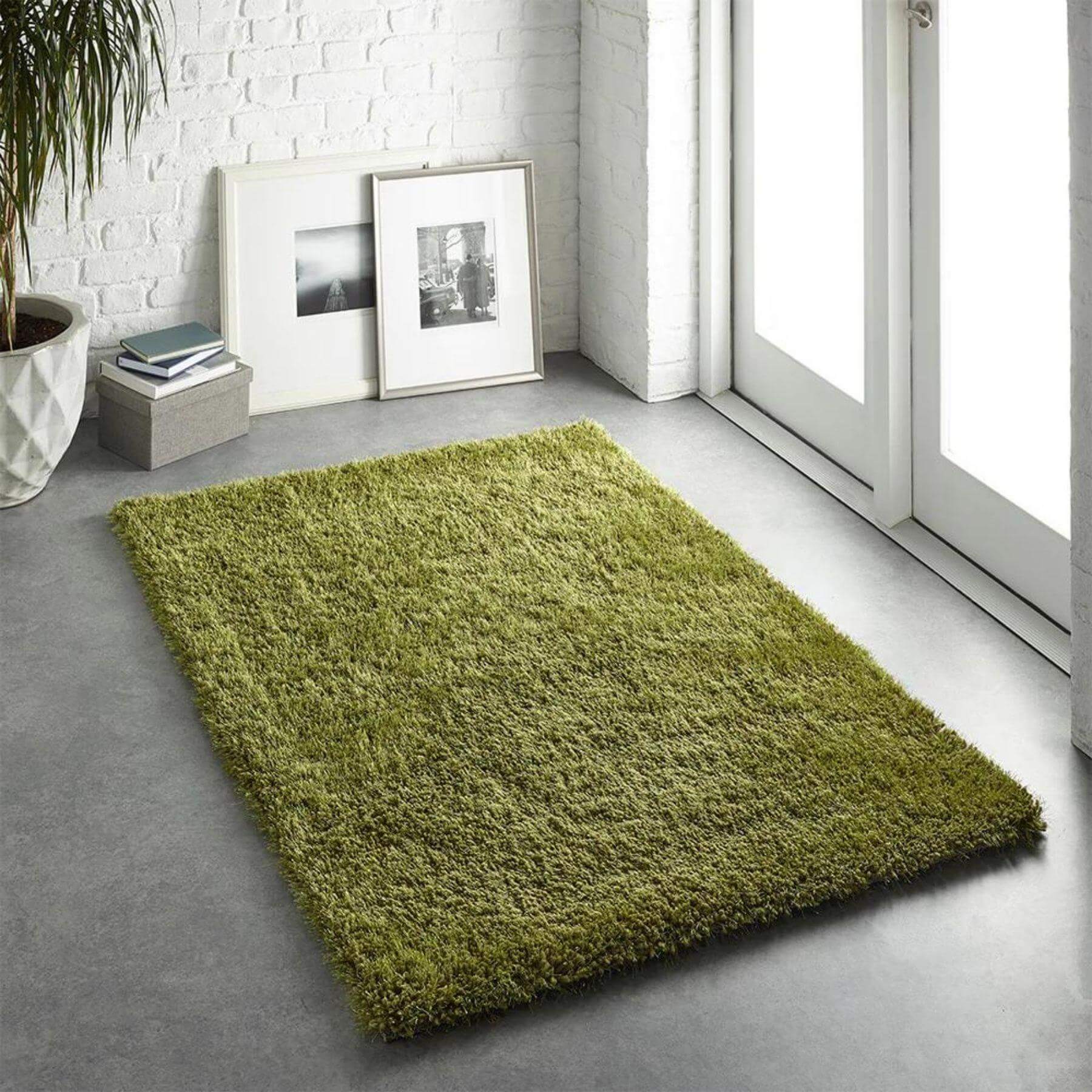 Chicago Shaggy Rug, Olive 110 x 160cm,133cm Circle,140 x 200cm,160 x 230cm,200 x 290cm,67 x 200cm,90 x 150cm