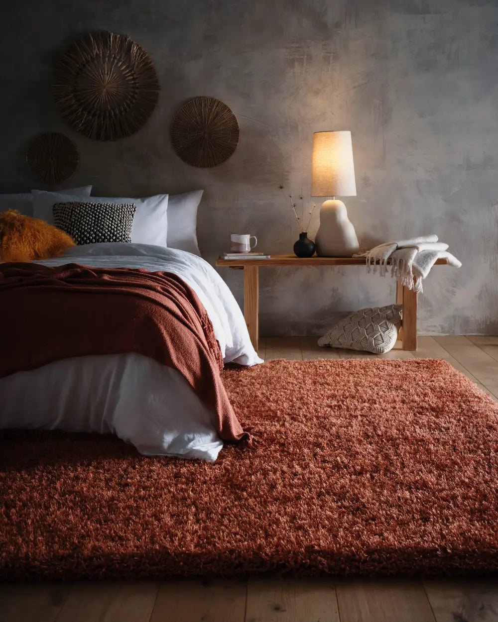 Chicago Shaggy Rug, Rust 110 x 160cm,133cm Circle,140 x 200cm,160 x 230cm,200 x 290cm,67 x 200cm,90 x 150cm