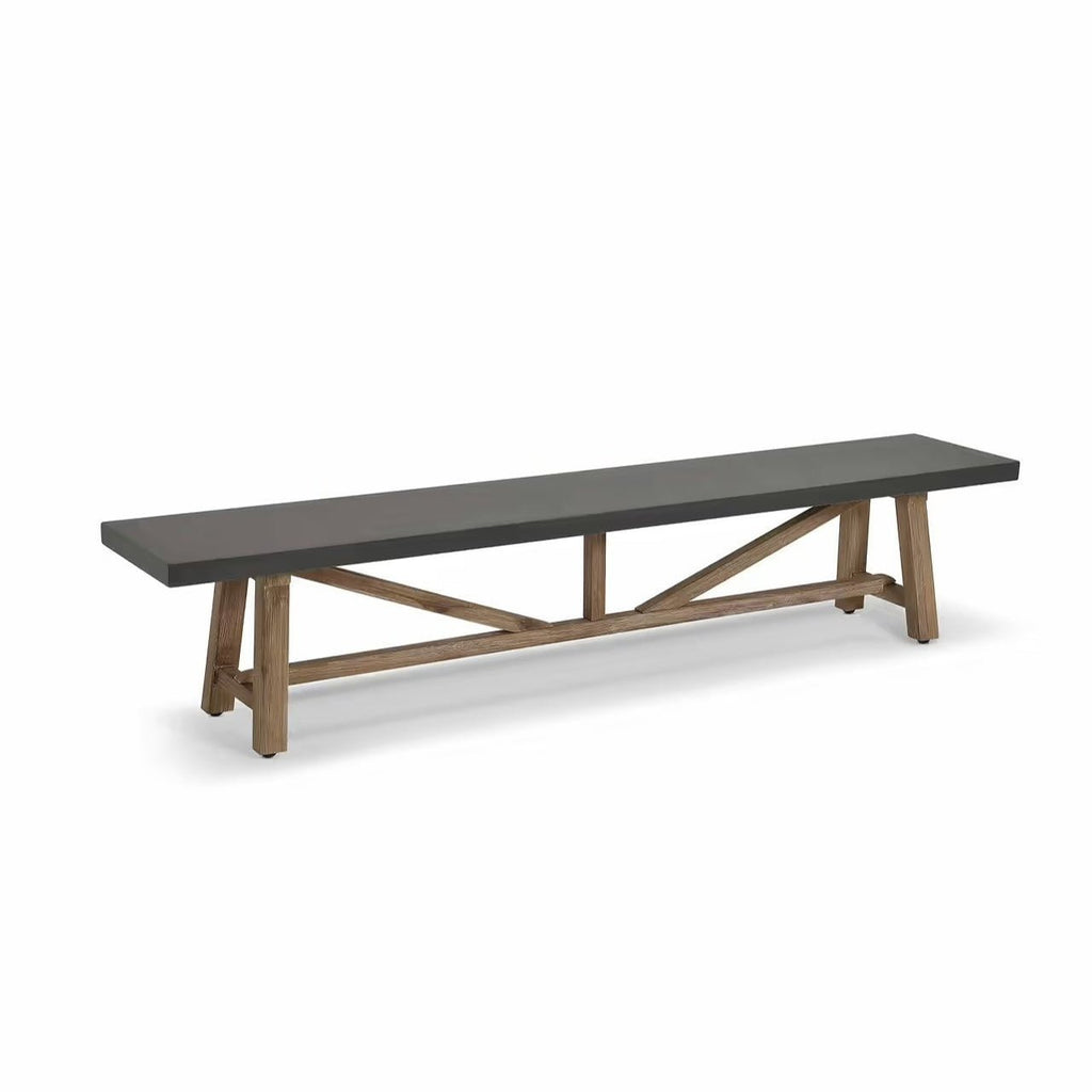 Chilford Dining Bench, Grey Slate Medium,Large