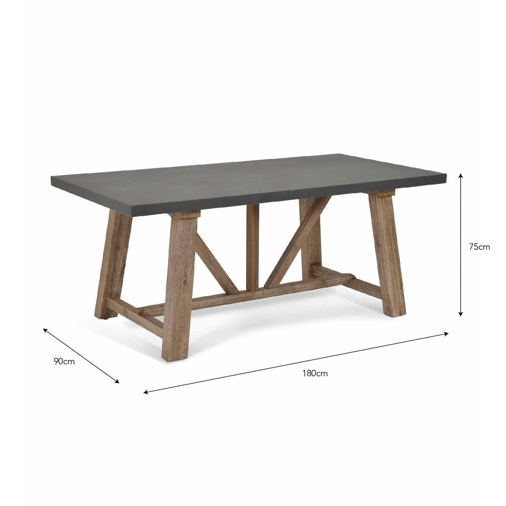 Chilford Dining Table, Grey Slate Medium,Large