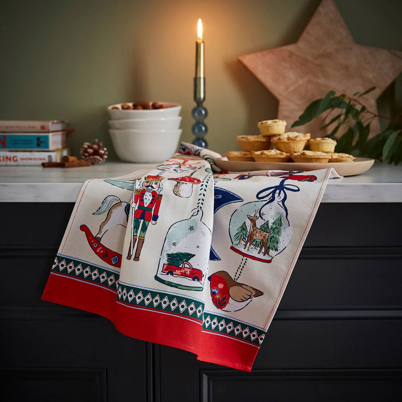 Christmas Ornaments Tea Towel