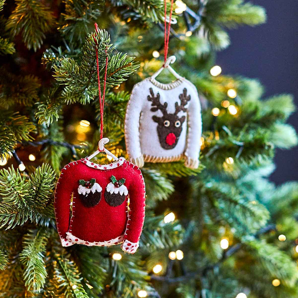 Christmas Pudding Jumper Decoration - Angela Reed - Christmas Decorations