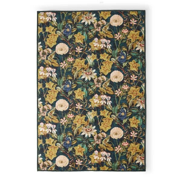 Clarke & Clarke Passiflora Washable, Forest 76 x 150cm,120 x 170cm,152 x 230,185 x 290cm,61 x 230cm runner