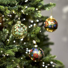 Clear Glass Bauble with Berries and Glitter