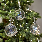 Clear Glass Ribbed Bauble, Large
