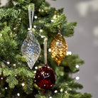 Clear Glass Ribbed Finial