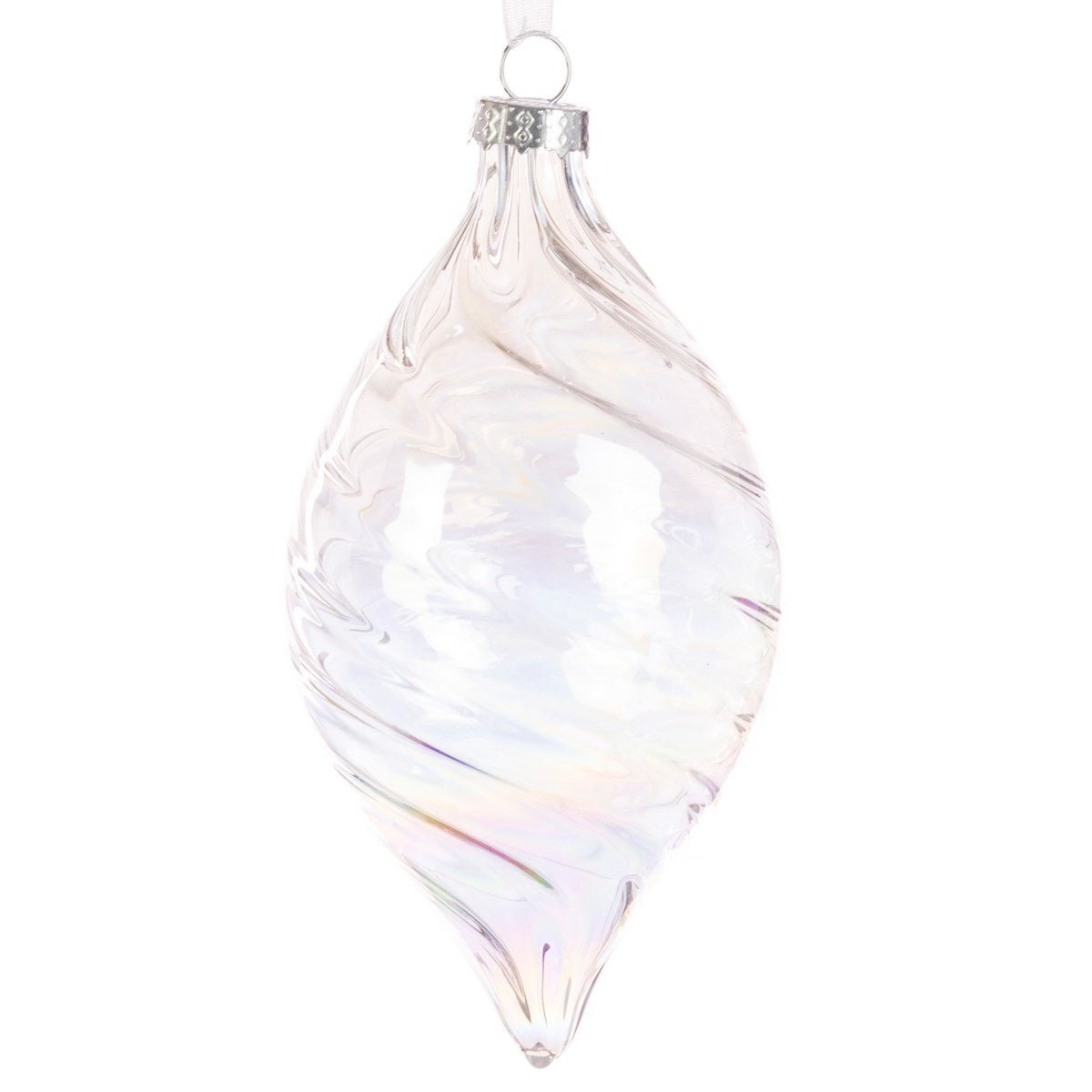 Clear Glass Ribbed Finial