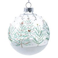Clear Scandi Trees Glass Bauble