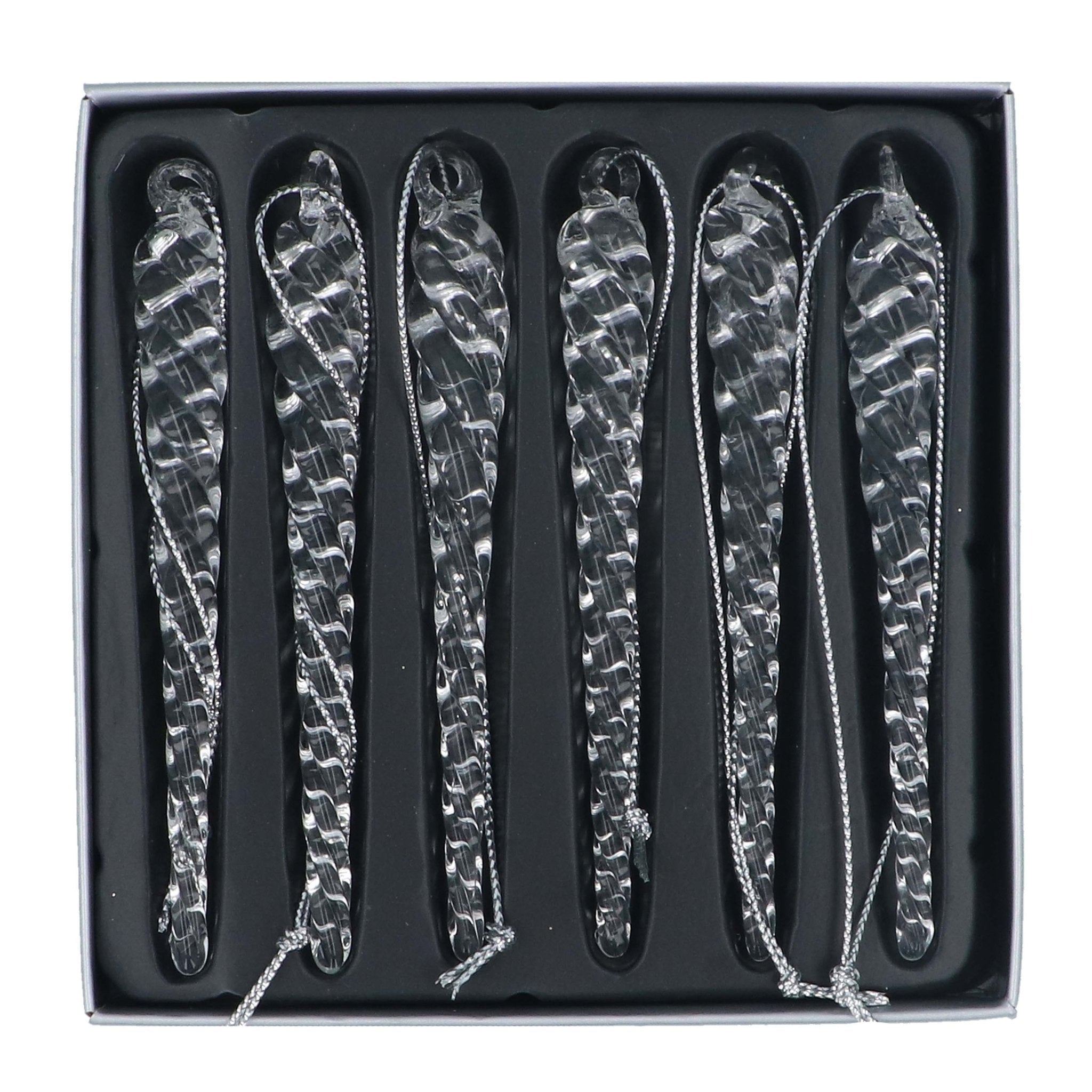 Clear Twist Icicles, Box of 6
