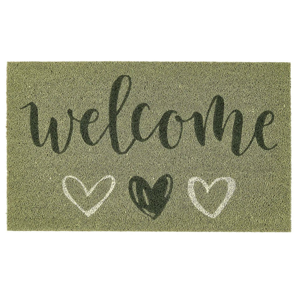 Coir Welcome Door Mat, Sage - Angela Reed - 