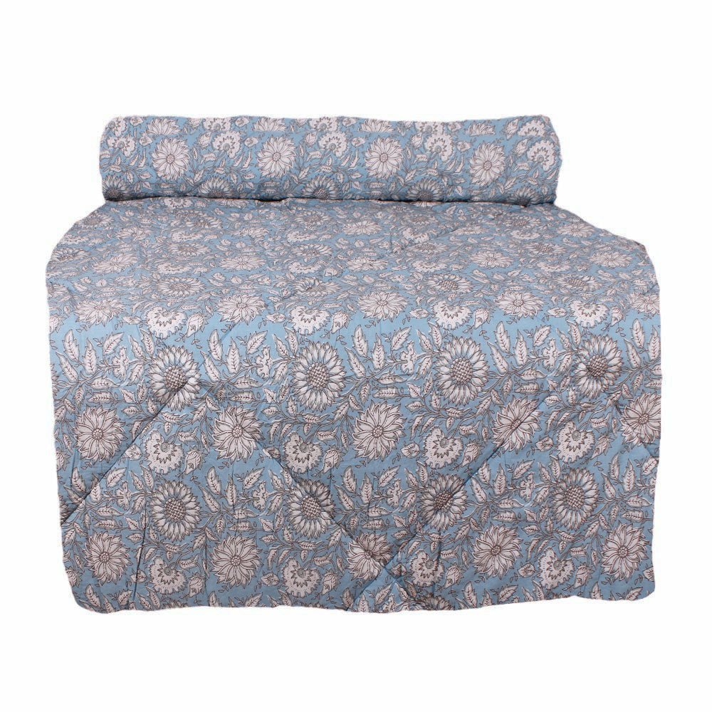 Cornflower Blue Double Quilted Throw - Angela Reed -