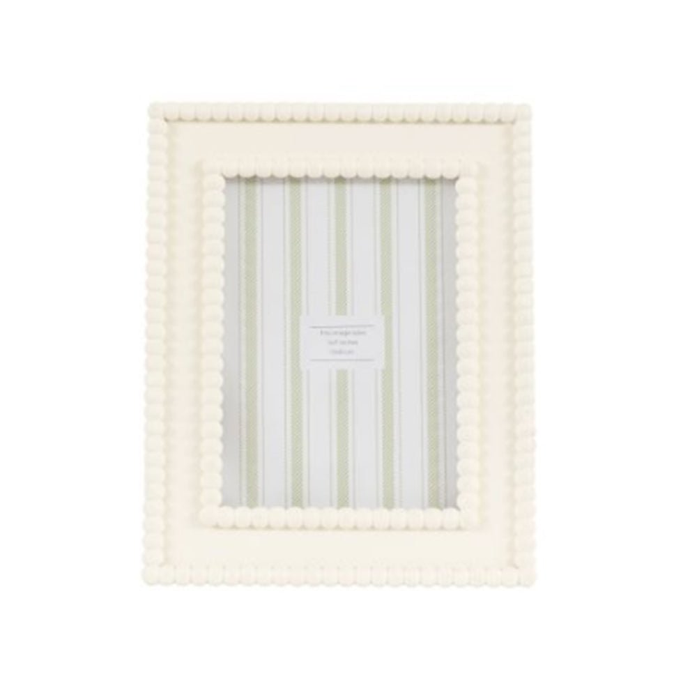 Cove Beaded Photo Frame, White 7 x 5"