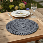 Crochet Placemat Ink Blue,Natural,Olive