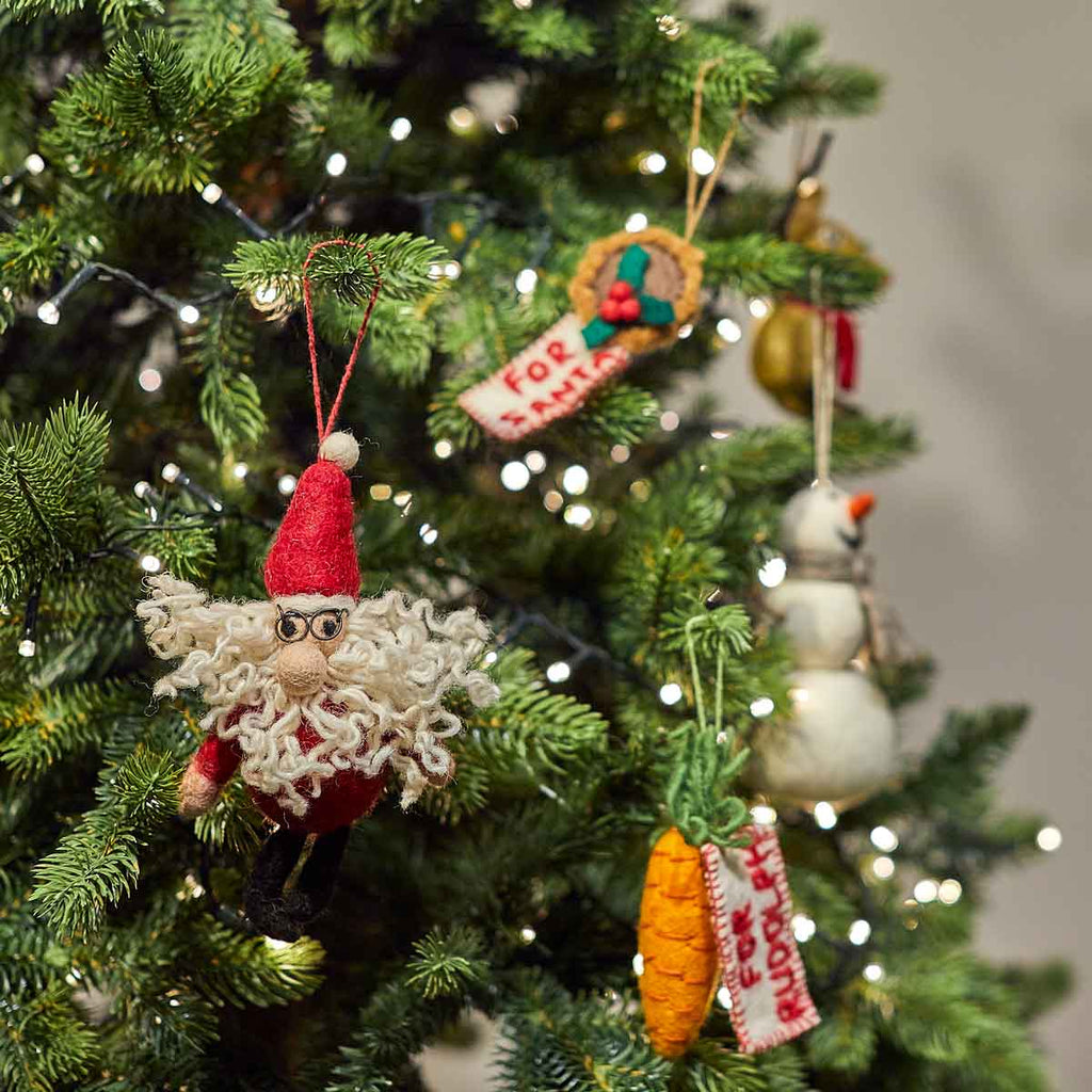 Curly Felt Santa - Angela Reed - Christmas Decorations