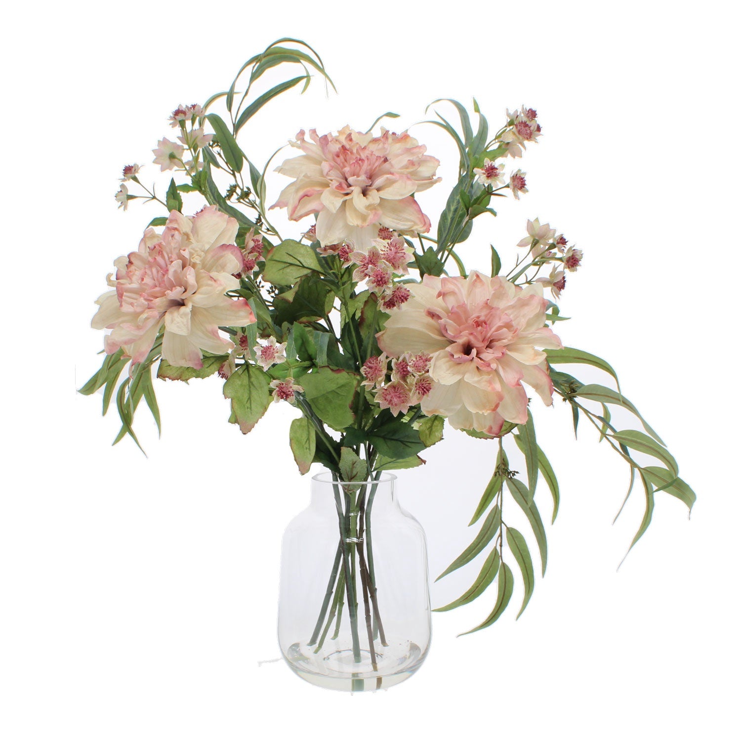 Dahlia and Eucalyptus in a Glass Vase