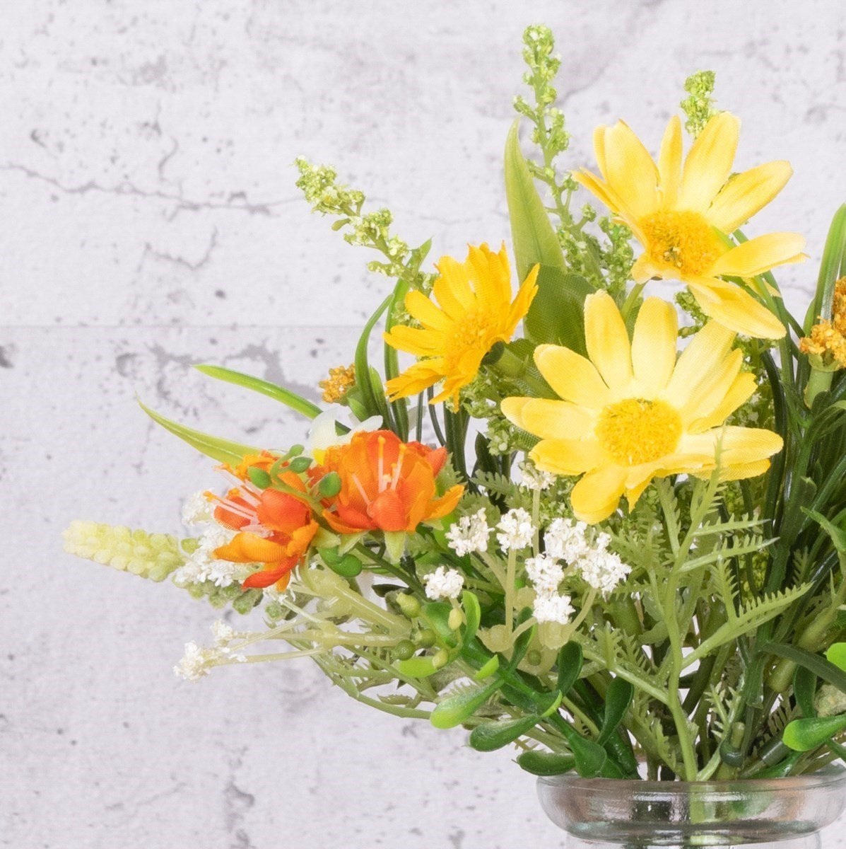 Daisy and Blossom in a Milk Bottle, Yellow
