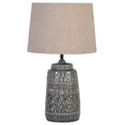 Dark Grey Crackle Glaze Table Lamp with Shade