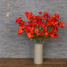 Dark Orange Poppy Spray, 3 Flowers,