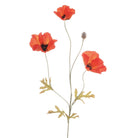 Dark Orange Poppy Spray, 3 Flowers,
