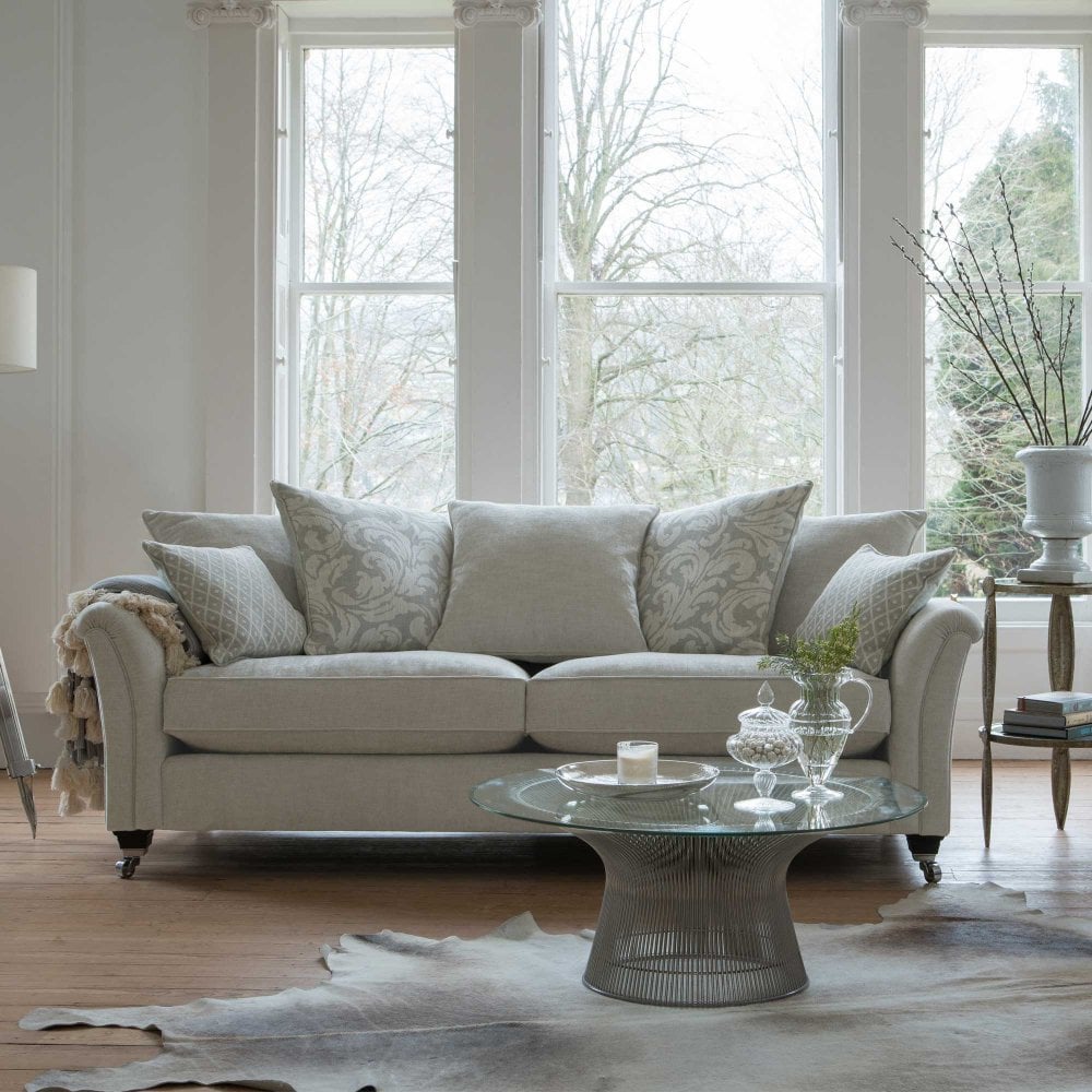 Devonshire 2 Seat Sofa - Scatter Back Hatton Pewter (A) / Hatton Pewter (A) / Hatton Pewter (A),Hatton Pewter (A) / Hatton Pewter (A) / Hatton Dove (A,Hatton Pewter (A) / Hatton Pewter (A) / Austen Medallion Dove (A),Hatton Pewter (A) / Hatton Pewter (A) / Austen Stripe Dove (B),Hatton Pewter (A) / Hatton Pewter (A) / Austen Medallion Oatmeal (B),Hatton Pewter (A) / Hatton Pewter (A) / Austen Oatmeal (A),Hatton Pewter (A) / Hatton Pewter (A) / Austen Stripe Oatmeal (B),Hatton Pewter (A) / Hatton Pewter (A) 