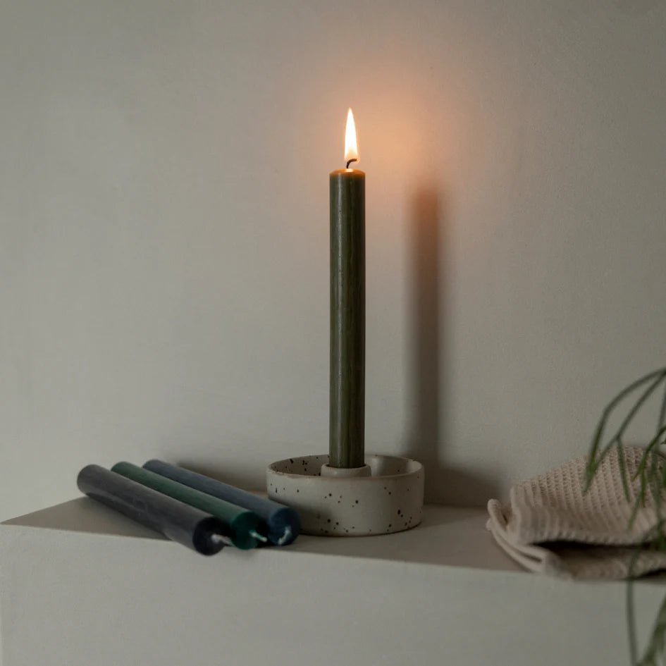 Dinner Candles, Pack of 6, Olive