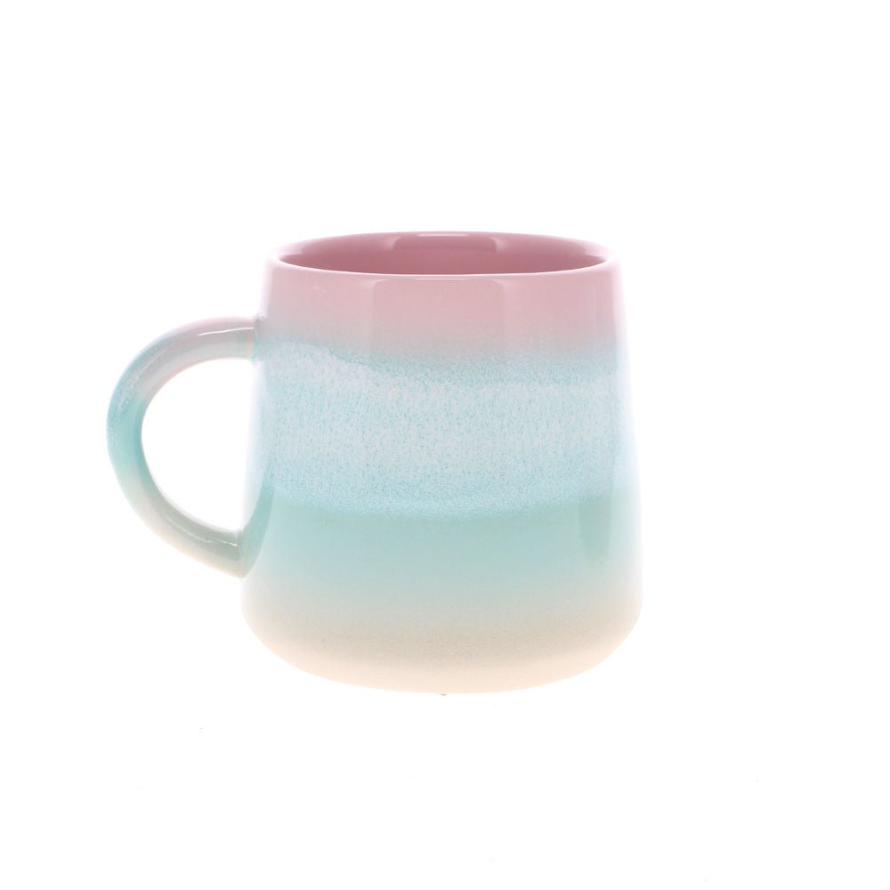 Dip Glazed Pink And Green Mug - Angela Reed -