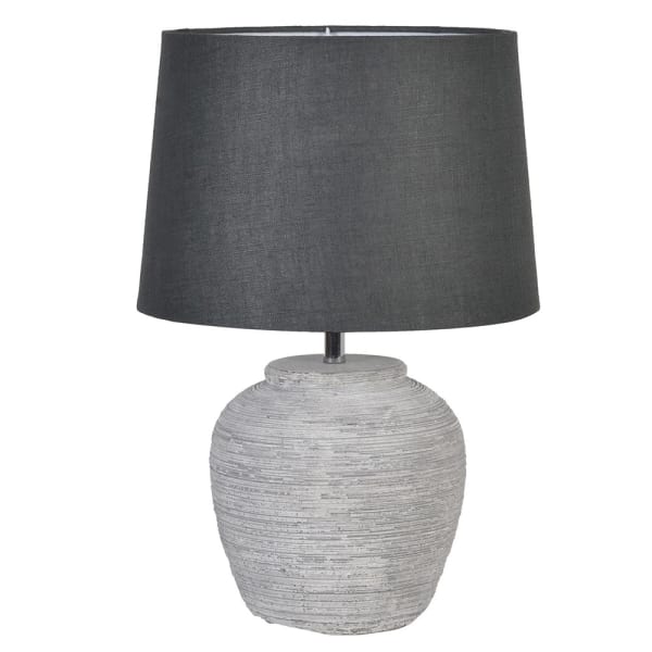 Distressed Stone Effect Table Lamp with Shade - Angela Reed - 