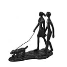 Dog Walking Couple Sculpture - Angela Reed - 