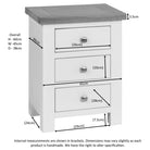 Dorset 3 Drawer Bedside - Angela Reed - 