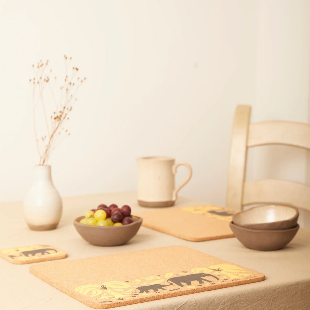 Elephant & Bananas Cork Placemats - Angela Reed - 