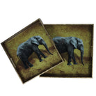 Elephant Decorative Set of 2 Nesting Trays