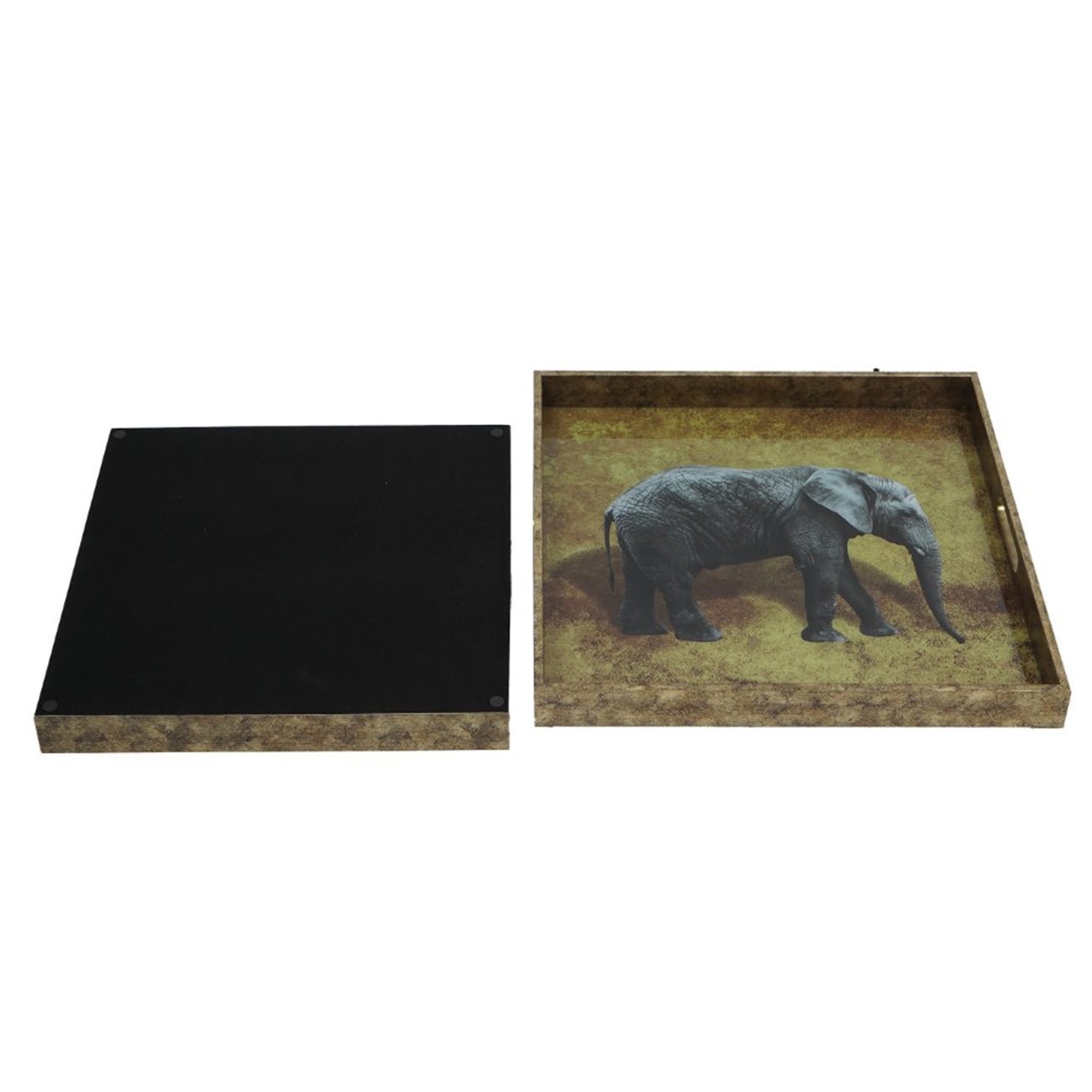 Elephant Decorative Set of 2 Nesting Trays