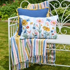 Embroidered Cosmos Cushion