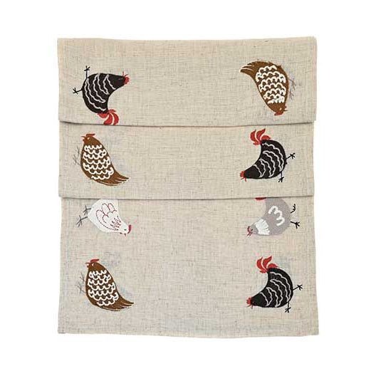 Embroidered Hen Table Runner - Angela Reed - 
