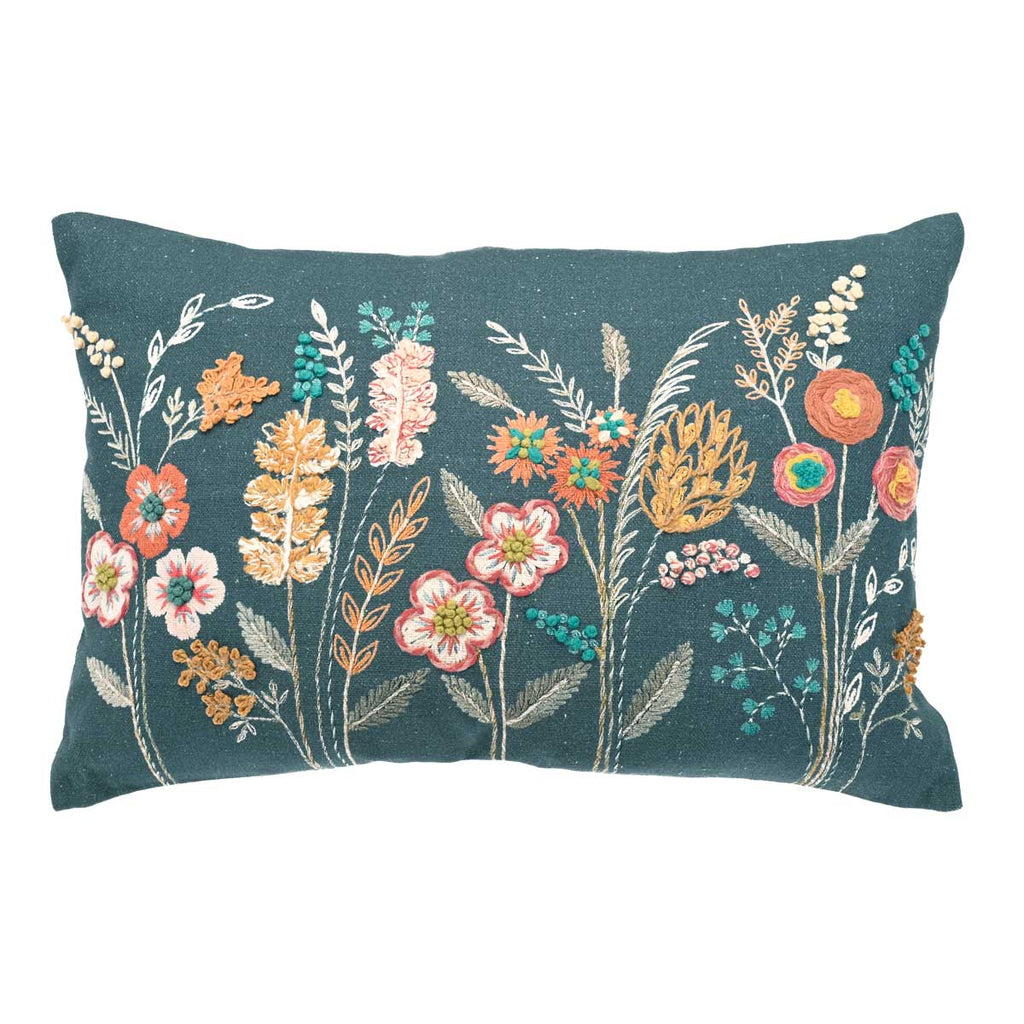 Embroidered Midnight Garden Cushion - Angela Reed - 