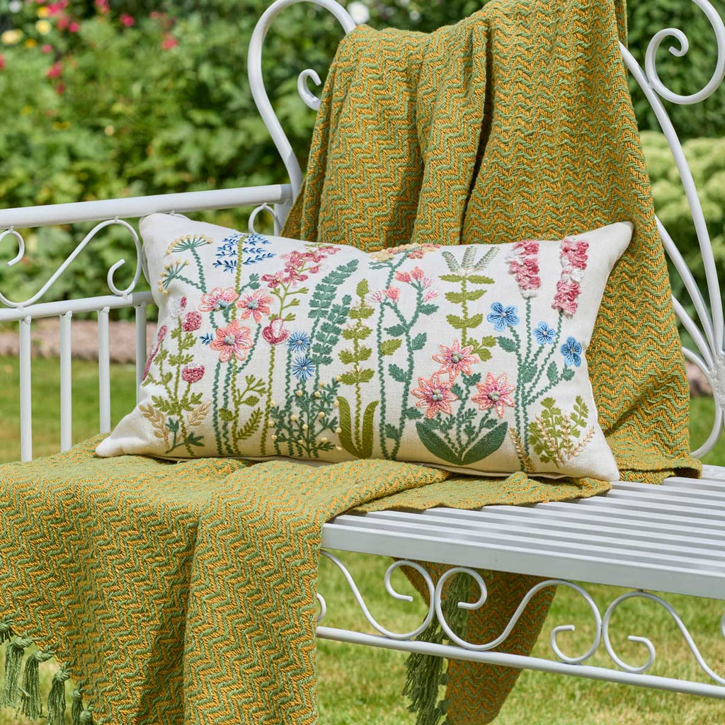 Embroidered Summertime Cushion - Angela Reed - 