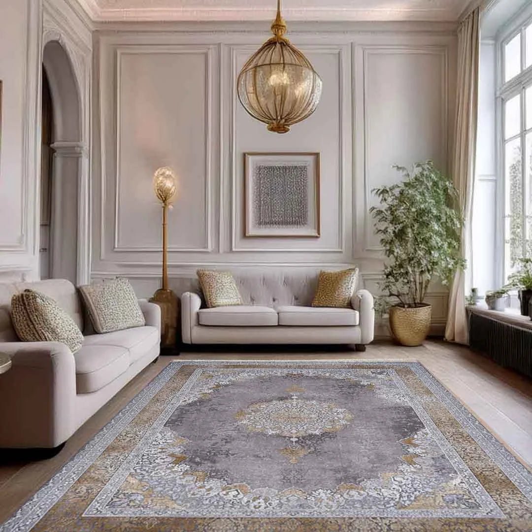 Emerald and Gold Persian Rug - Angela Reed - 