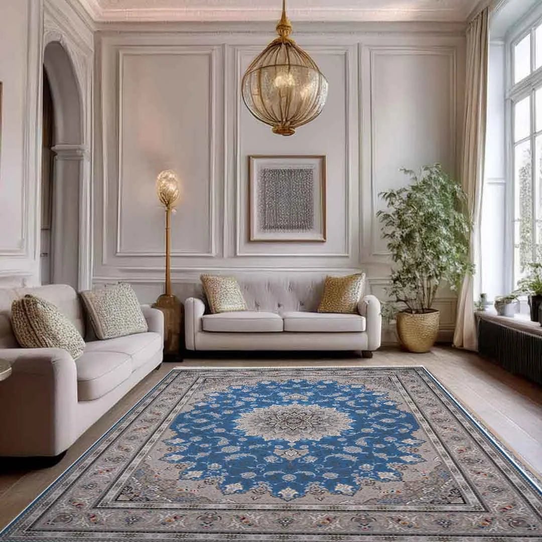 Emerald Persian Mahan Blue Rug - Angela Reed - 