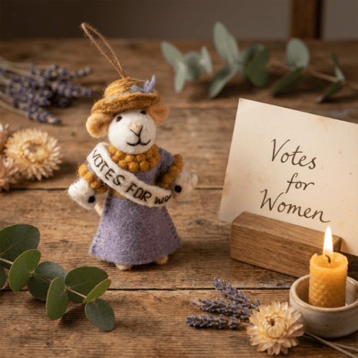 Emmeline the Suffragette Mouse Hanging Decoration