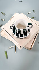 Espresso Striped Cups, Gentle Green