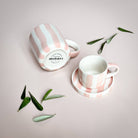Espresso Striped Cups, Incanto Rose
