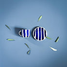 Espresso Striped Cups, Mare Blue