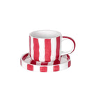 Espresso Striped Cups, Tramonto Red